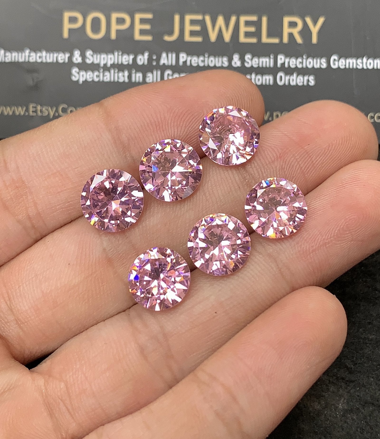 Zircon Gemstone Faceted Cut Round Shape High Quality Loose Gemstones For Jewelry Making 10 MM Size 6 Pcs SM24953