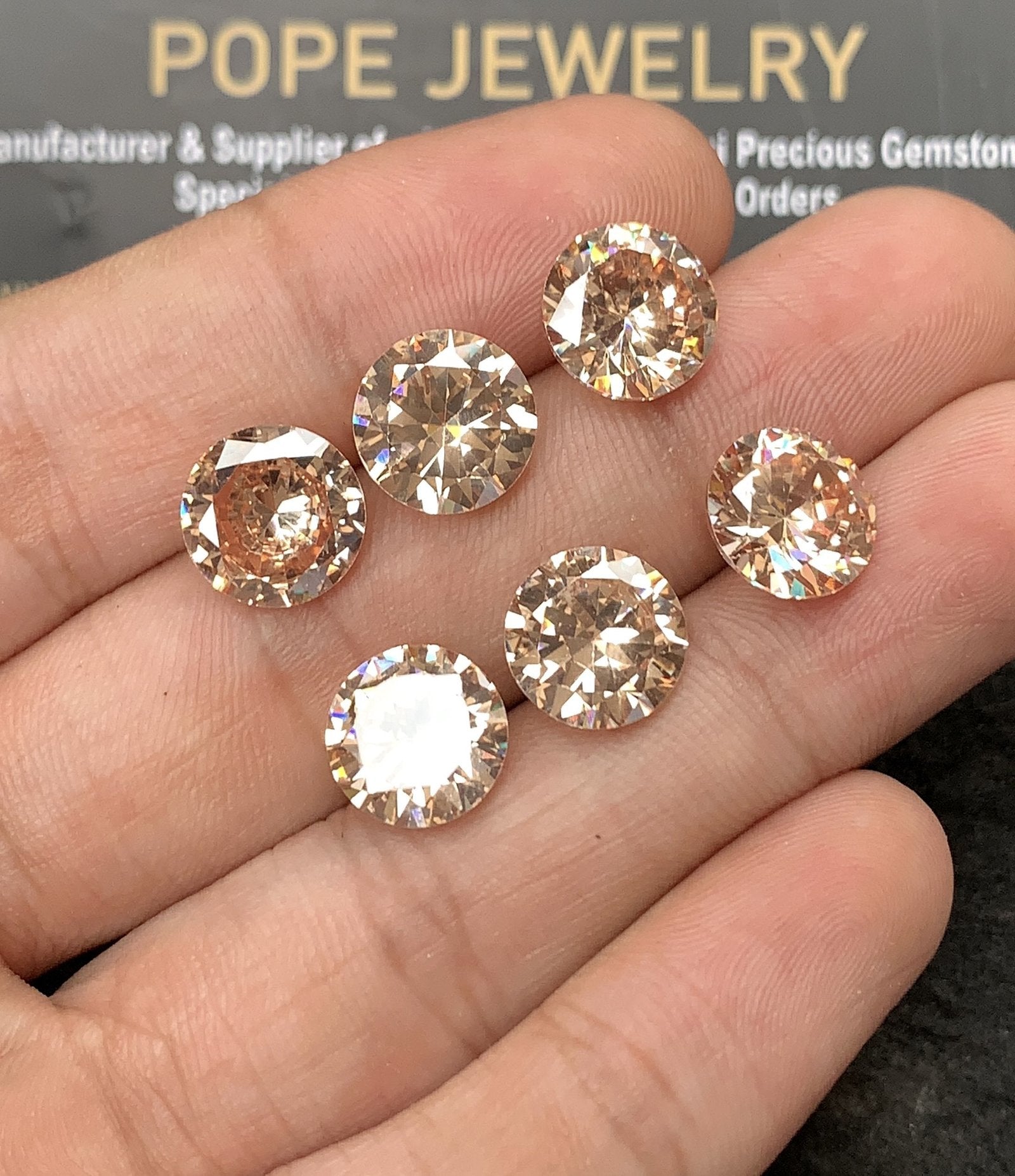 Zircon Gemstone Faceted Cut Round Shape High Quality Loose Gemstones For Jewelry Making 10 MM Size 6 Pcs SM24957