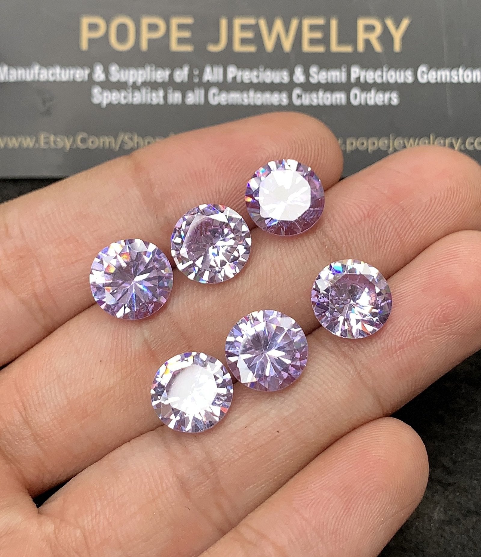 Zircon Gemstone Faceted Cut Round Shape High Quality Loose Gemstones For Jewelry Making 10 MM Size 6 Pcs SM24958