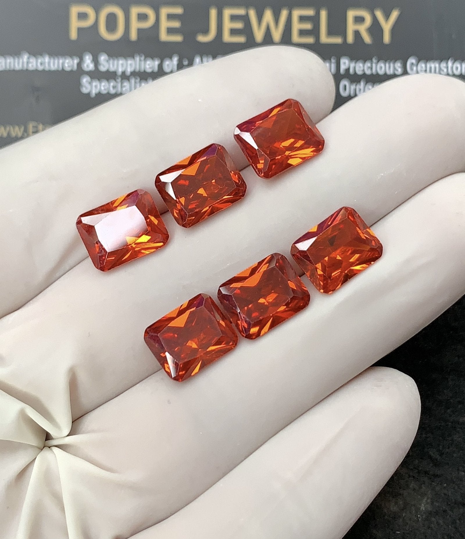 Zircon Gemstone Faceted Cut Rectangle Shape High Quality Loose Gemstones For Jewelry Making 10x8 MM Size 6 Pcs SM24959