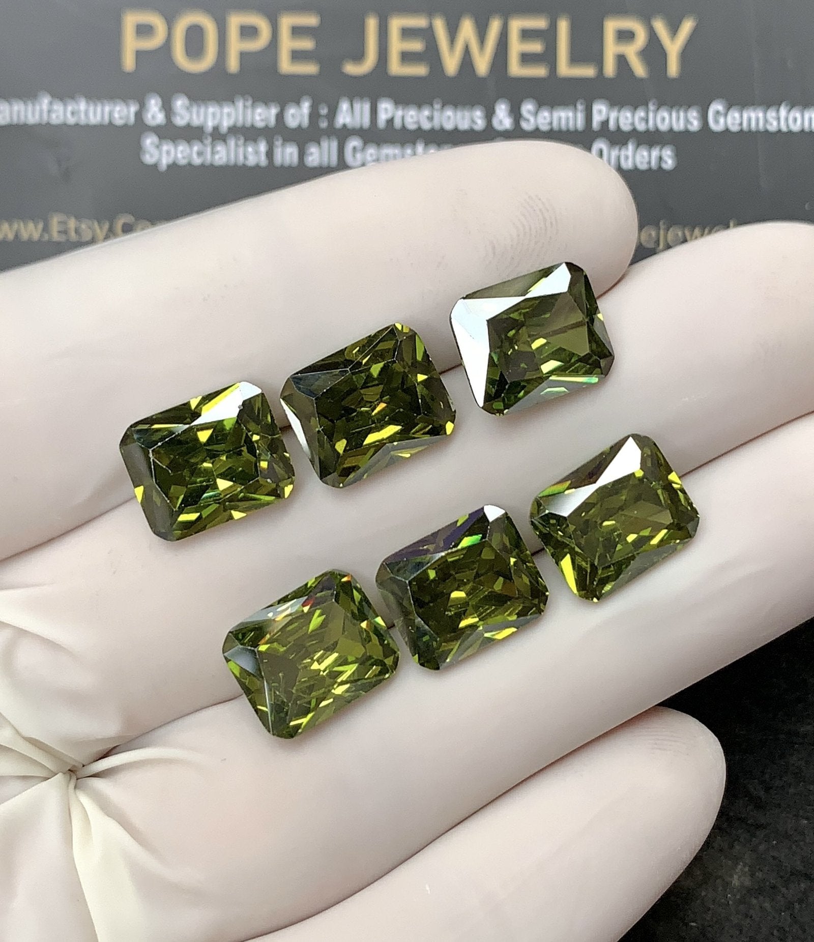 Zircon Gemstone Faceted Cut Rectangle Shape High Quality Loose Gemstones For Jewelry Making 11x9 MM Size 6 Pcs SM24963