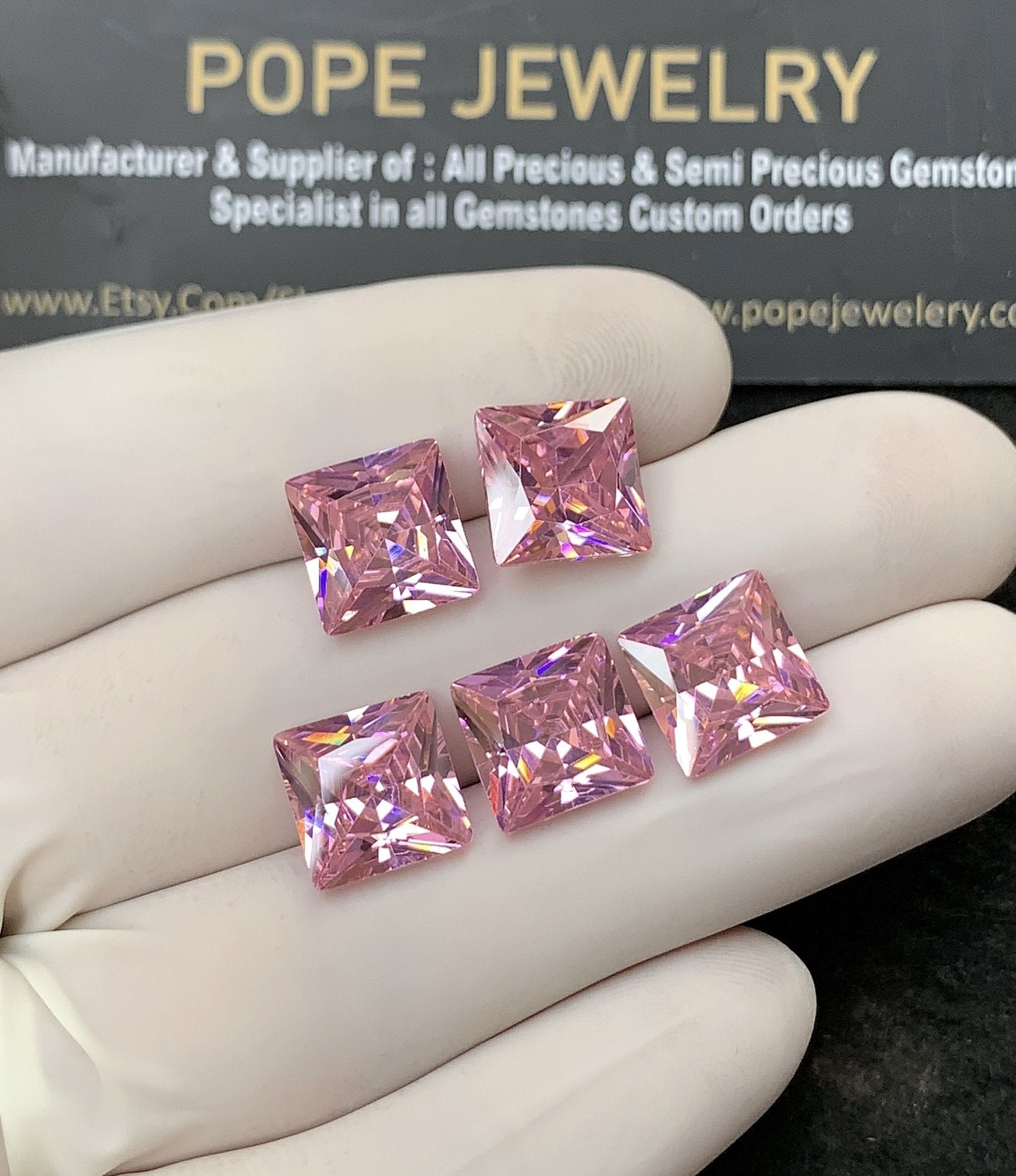 Zircon Gemstone Faceted Cut Cushion Shape High Quality Loose Gemstones For Jewelry Making 10 MM Size 5 Pcs SM24968