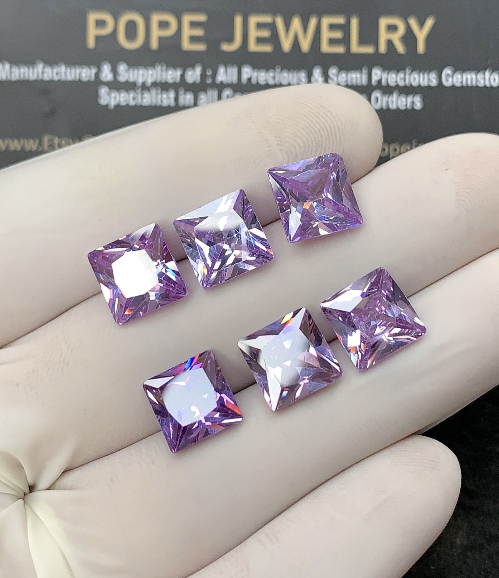 Zircon Gemstone Faceted Cut Cushion Shape High Quality Loose Gemstones For Jewelry Making 9 MM Size 6 Pcs SM24971