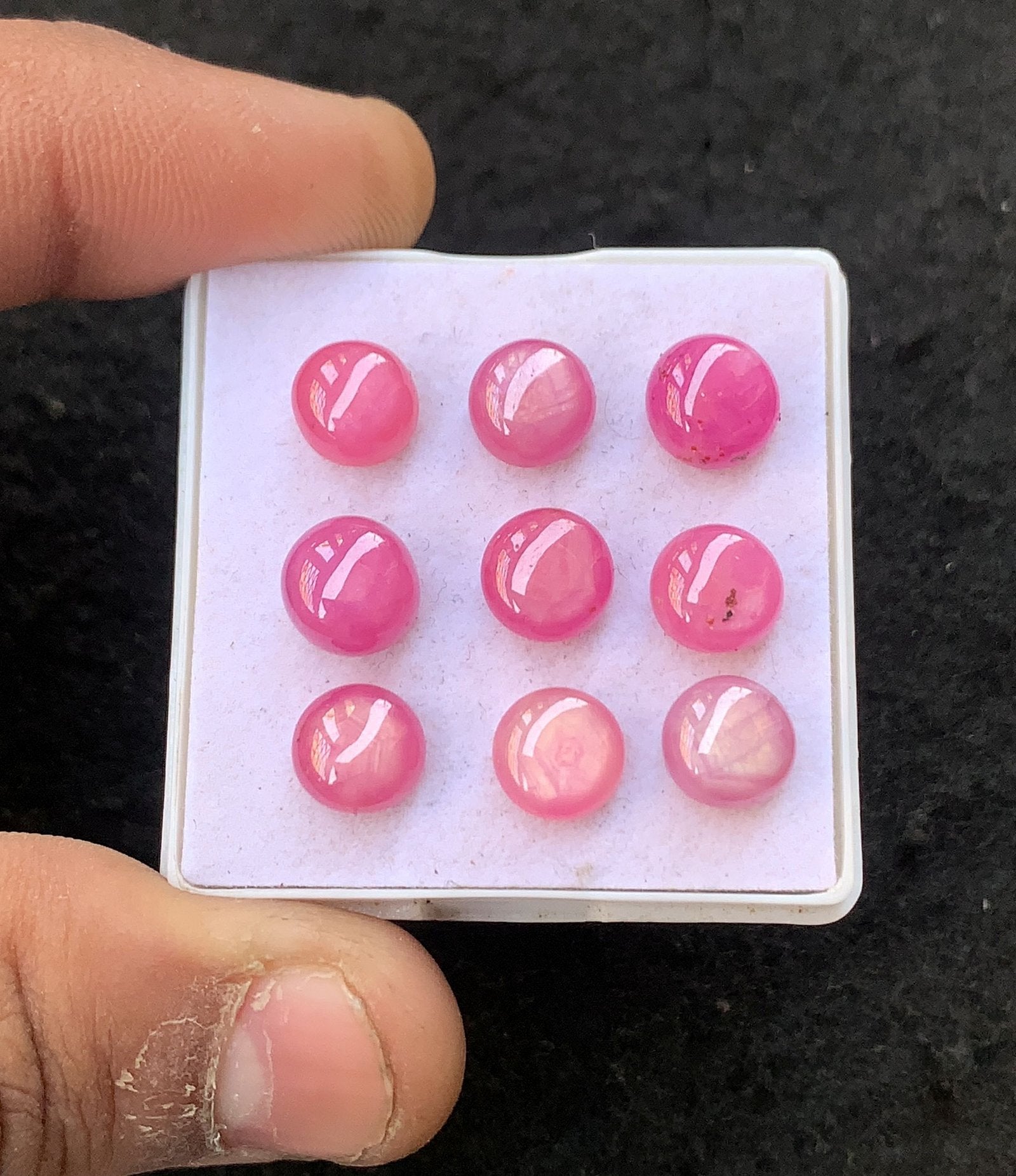 Natural Silky Sapphire Gemstone Smooth Round Shape Cabochon High Quality Loose Gemstones For Jewelry Making 8 MM Size 9 Pcs V4520