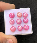 Natural Silky Sapphire Gemstone Smooth Round Shape Cabochon High Quality Loose Gemstones For Jewelry Making 8 MM Size 9 Pcs V4521