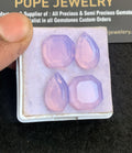 Natural Lavender Quartz Gemstone Step Cut Mix Shape Cabochon High Quality Loose Gemstones For Jewelry Making 14-16 MM Size 2 Pair V5048