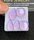 Natural Lavender Quartz Gemstone Step Cut Mix Shape Cabochon High Quality Loose Gemstones For Jewelry Making 15-19 MM Size 5 Pcs V5049