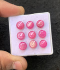 Natural Silky Sapphire Gemstone Smooth Round Shape Cabochon High Quality Loose Gemstones For Jewelry Making 8 MM Size 9 Pcs V4524