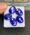 Natural Lapis Lazuli Gemstone Checker Cut Oval Shape Cabochon High Quality Loose Gemstones For Jewelry Making 16x12 MM Size 5 Pcs V5051