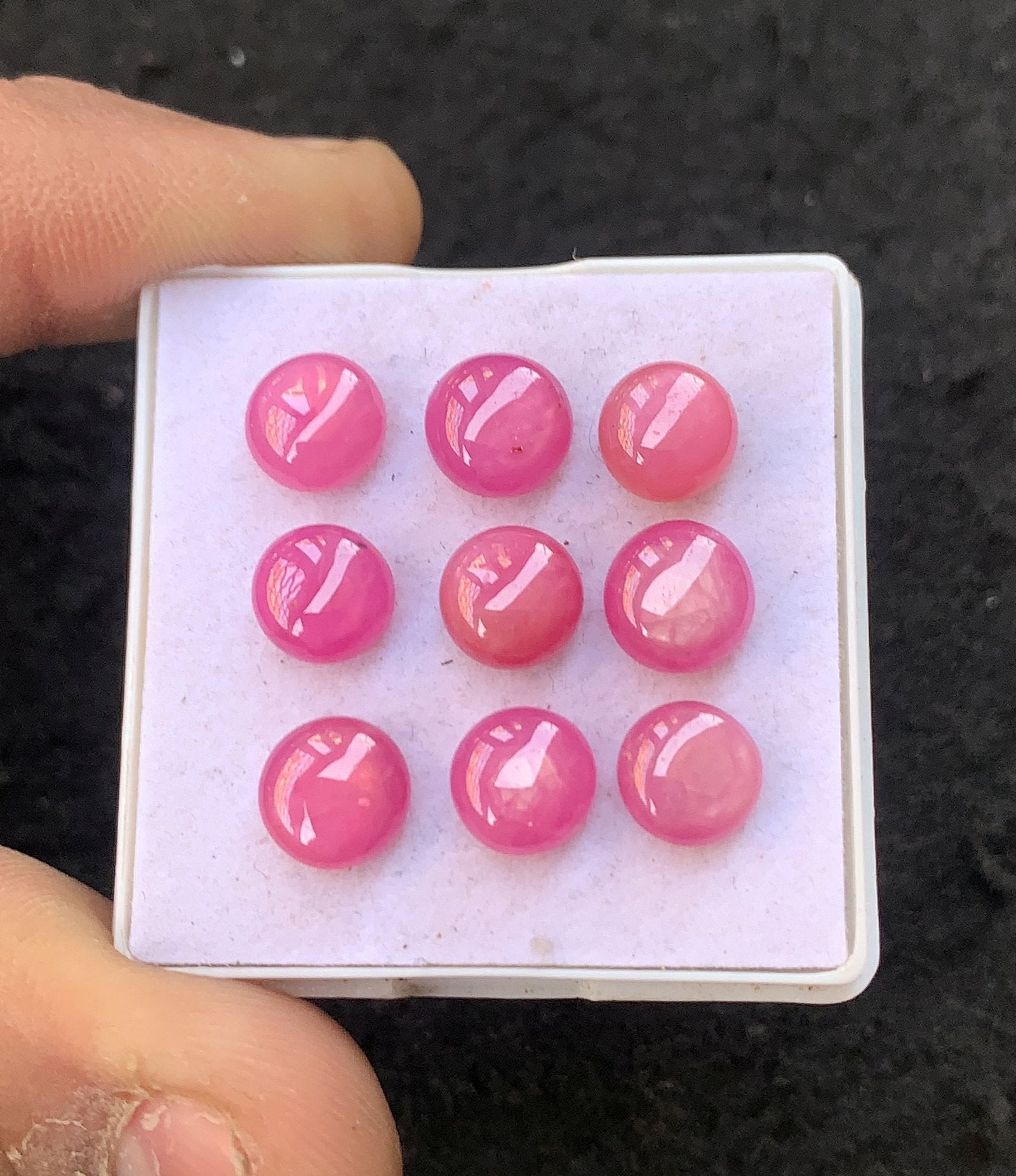 Natural Silky Sapphire Gemstone Smooth Round Shape Cabochon High Quality Loose Gemstones For Jewelry Making 8 MM Size 9 Pcs V4525