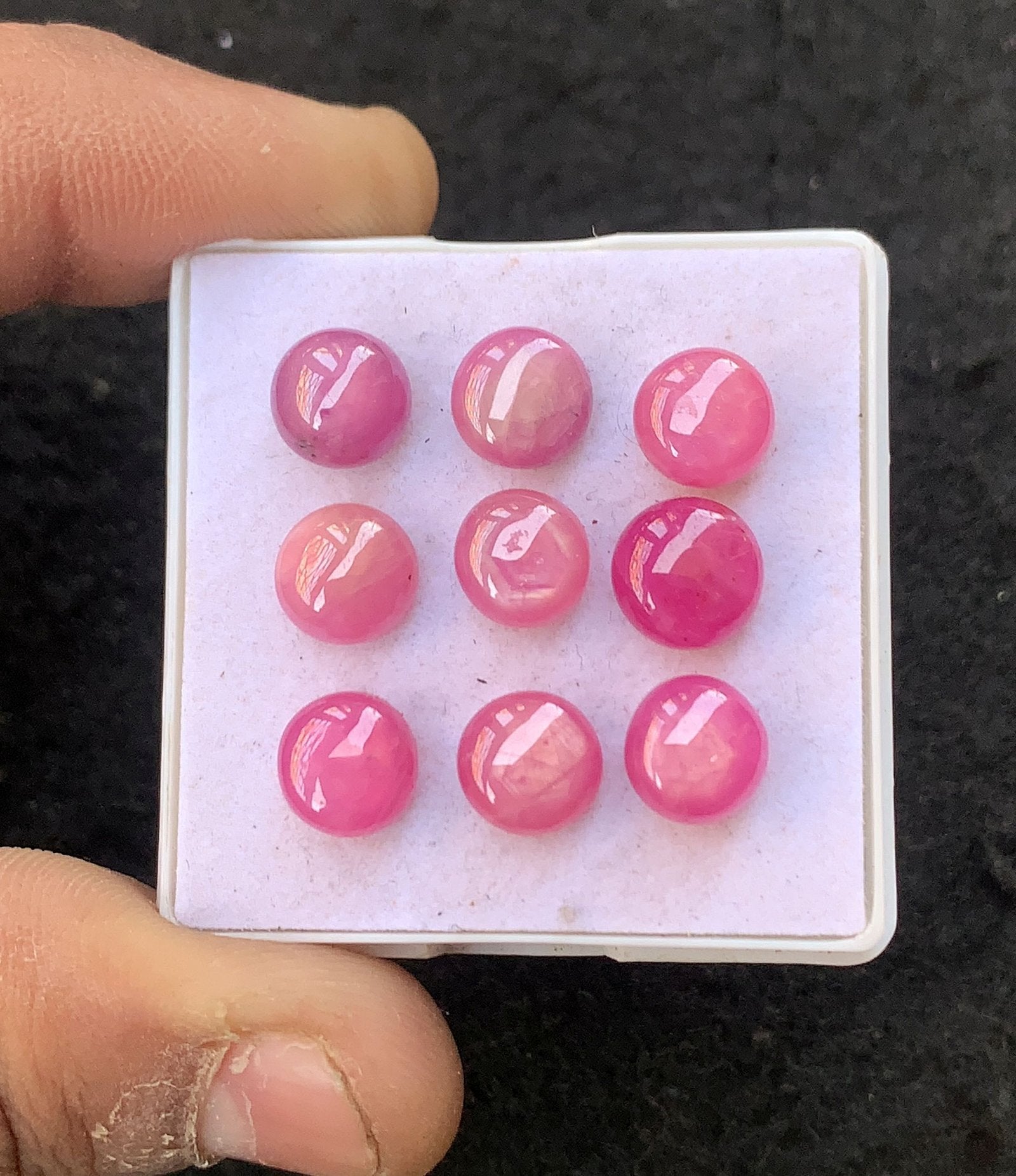 Natural Silky Sapphire Gemstone Smooth Round Shape Cabochon High Quality Loose Gemstones For Jewelry Making 8 MM Size 9 Pcs V4526