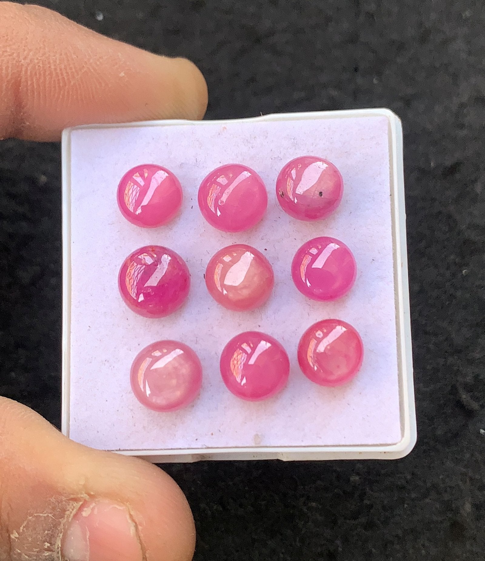 Natural Silky Sapphire Gemstone Smooth Round Shape Cabochon High Quality Loose Gemstones For Jewelry Making 8 MM Size 9 Pcs V4527