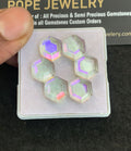 Rainbow Quartz Gemstone Step Cut Hexagon Shape Cabochon High Quality Loose Gemstones For Jewelry Making 10 MM Size 6 Pcs V5055
