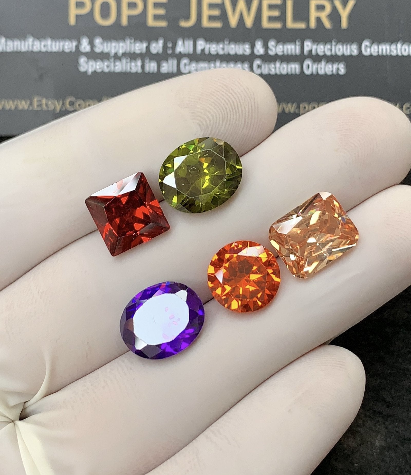 Zircon Gemstone Faceted Cut Mix Shape High Quality Loose Gemstones For Jewelry Making 9-12 MM Size 5 Pcs SM24979