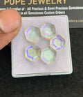 Rainbow Quartz Gemstone Step Cut Hexagon Shape Cabochon High Quality Loose Gemstones For Jewelry Making 10 MM Size 5 Pcs V5056