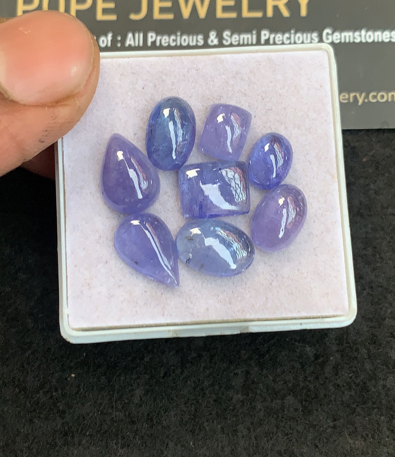 Natural Tanzanite Gemstone Smooth Mix Shape Cabochon High Quality Loose Gemstones For Jewelry Making 8-12 MM Size 8 Pcs V5057