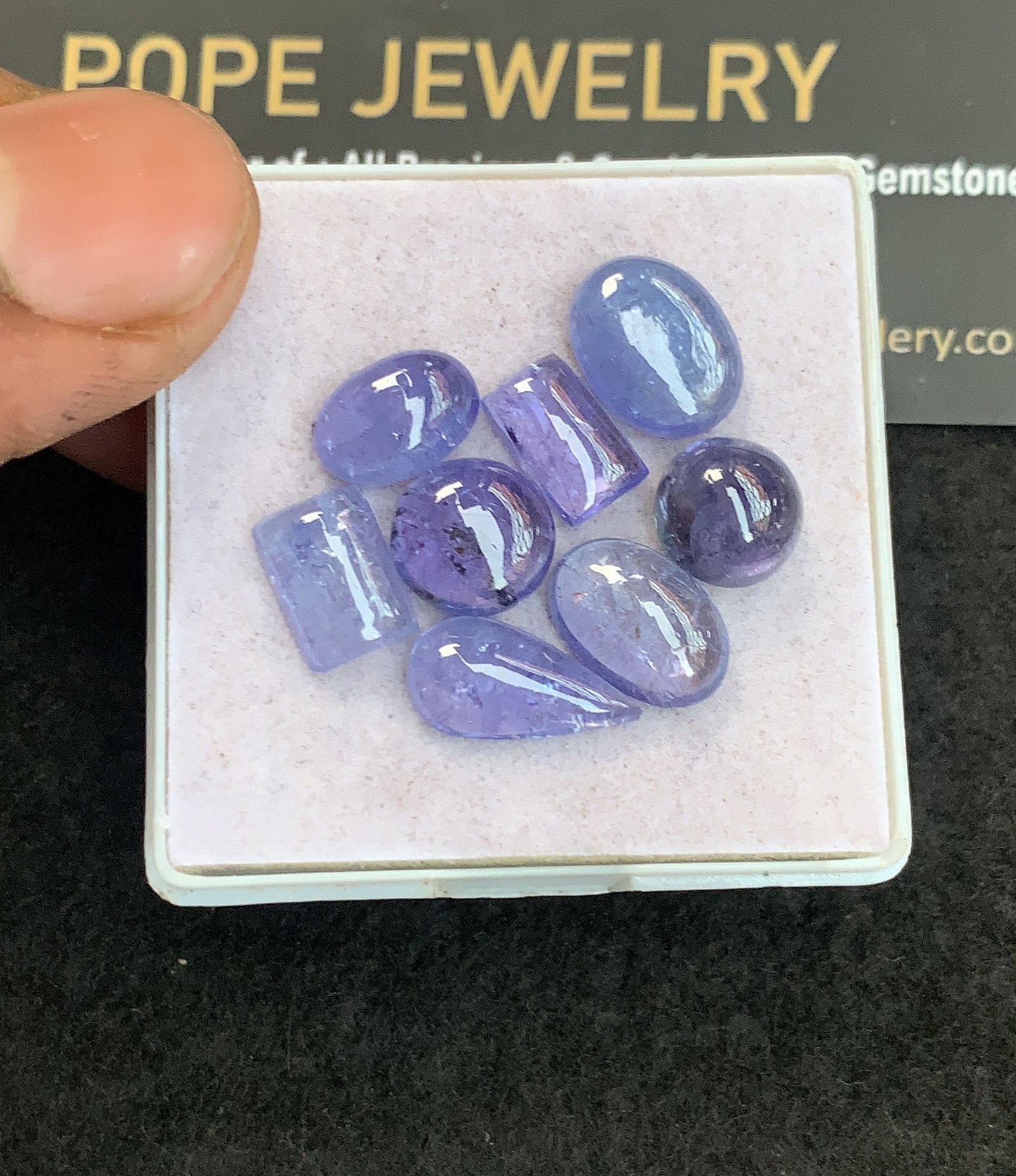 Natural Tanzanite Gemstone Smooth Mix Shape Cabochon High Quality Loose Gemstones For Jewelry Making 8-13 MM Size 8 Pcs V5060