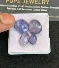 Natural Iolite Gemstone Rose Cut Fancy Shape Cabochon High Quality Loose Gemstones For Jewelry Making 10-15 MM Size 4 Pcs V5062