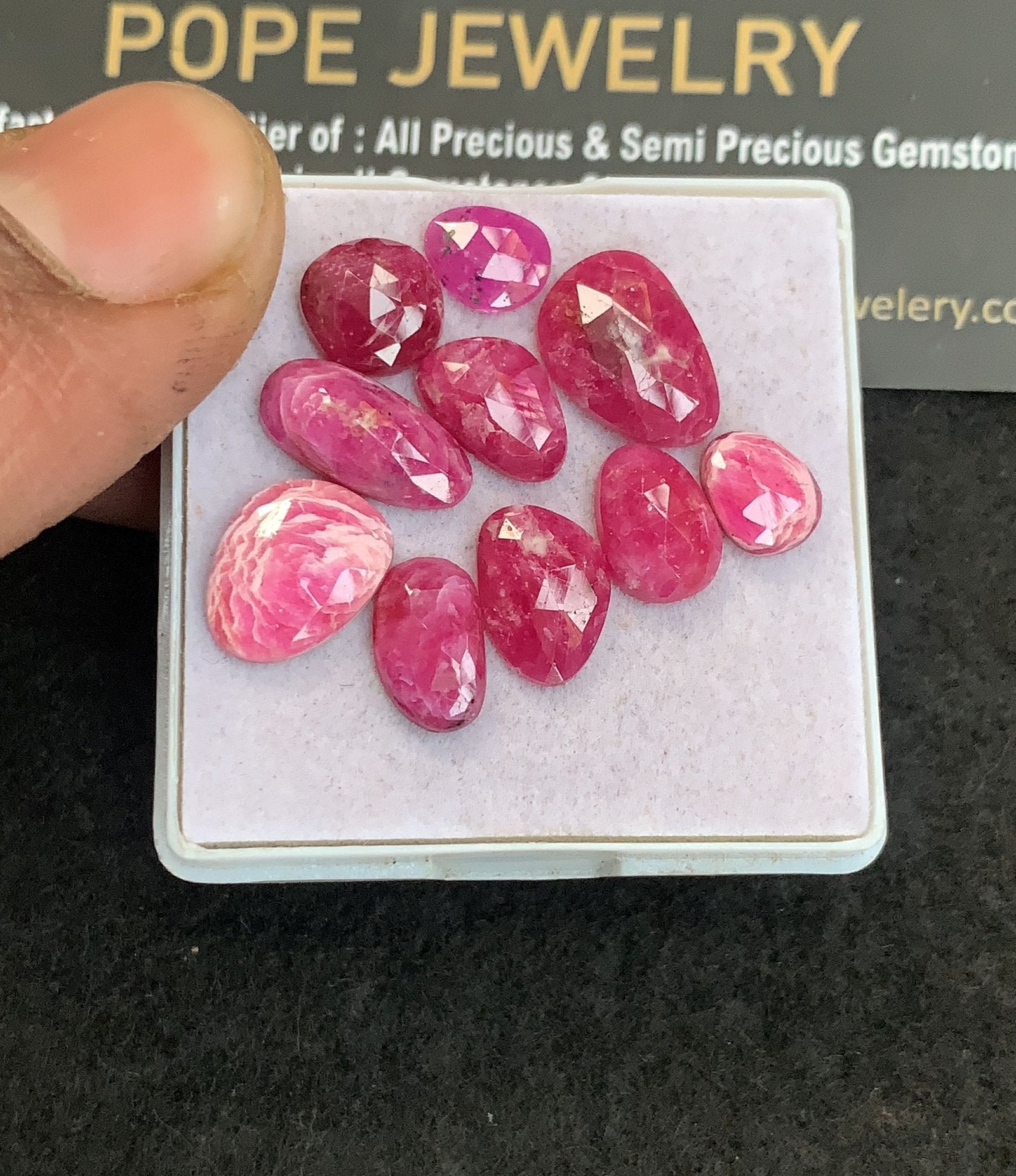 Natural Ruby Gemstone Rose Cut Fancy Shape Cabochon High Quality Loose Gemstones For Jewelry Making 8-13 MM Size 10 Pcs V5063