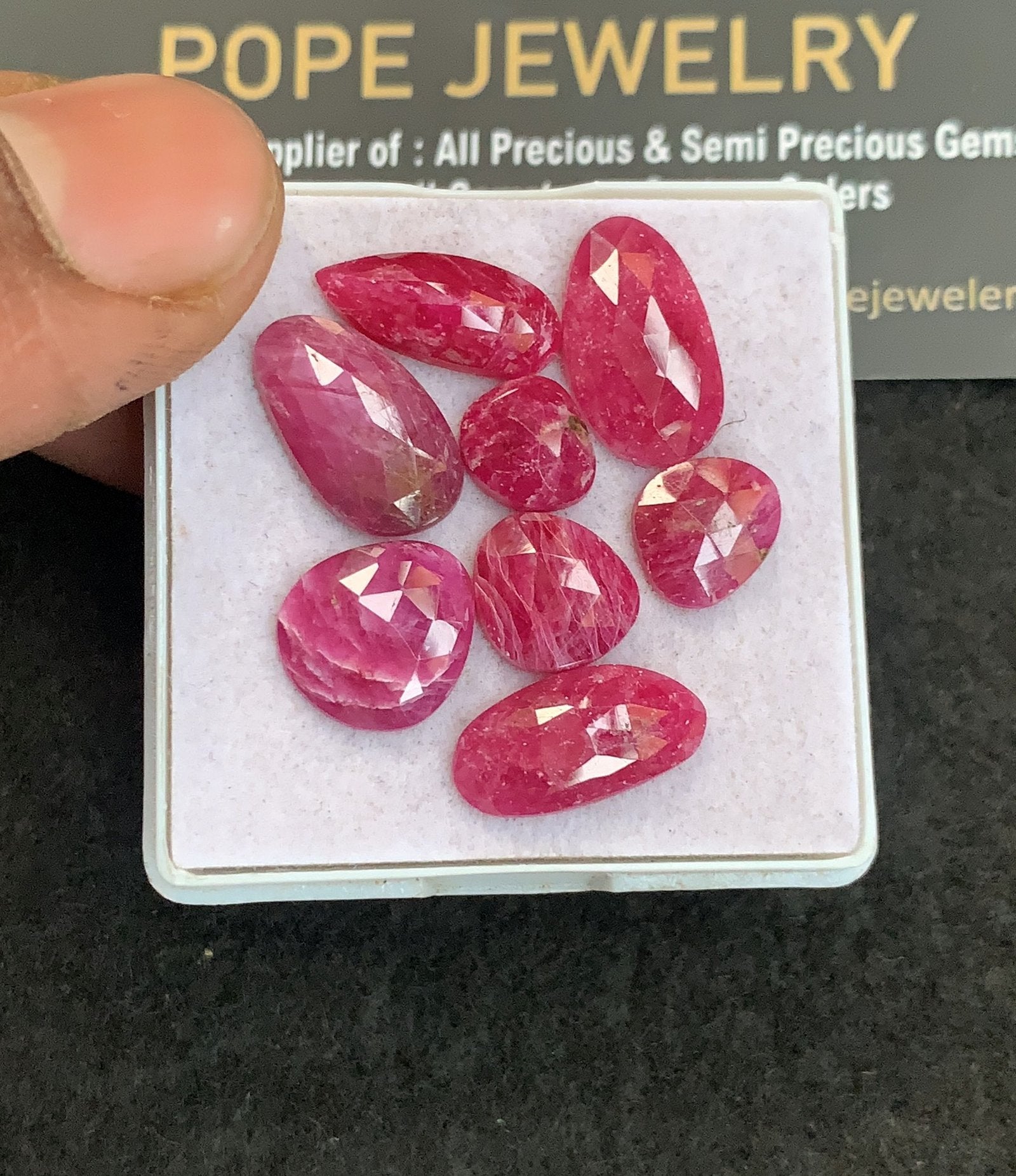 Natural Ruby Gemstone Rose Cut Fancy Shape Cabochon High Quality Loose Gemstones For Jewelry Making 8-15 MM Size 8 Pcs V5064