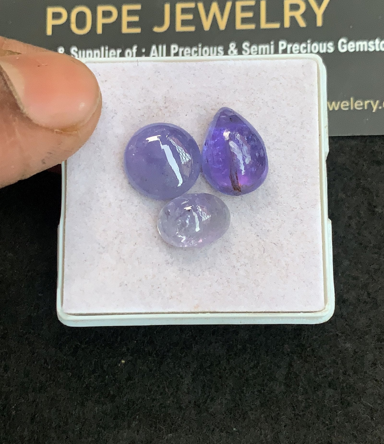 Natural Tanzanite Gemstone Smooth Mix Shape Cabochon High Quality Loose Gemstones For Jewelry Making 11-14 MM Size 3 Pcs V5069