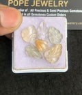 Natural Citrine Gemstone Hand Carved Leaf Shape Cabochon High Quality Loose Gemstones For Jewelry Making 10-16 MM Size 6 Pcs V5072