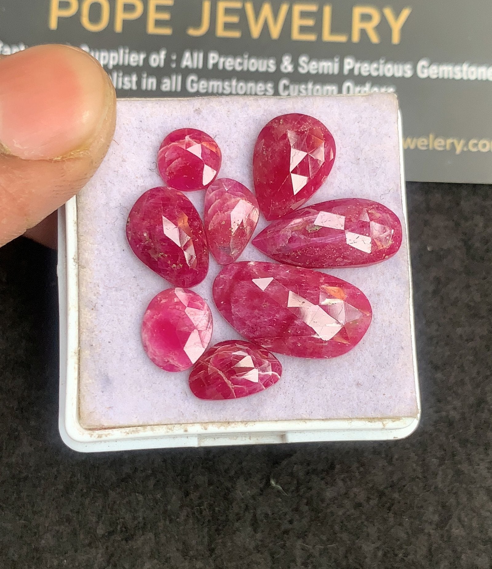 Natural Ruby Gemstone Rose Cut Fancy Shape Cabochon High Quality Loose Gemstones For Jewelry Making 7-18 MM Size 8 Pcs V5073