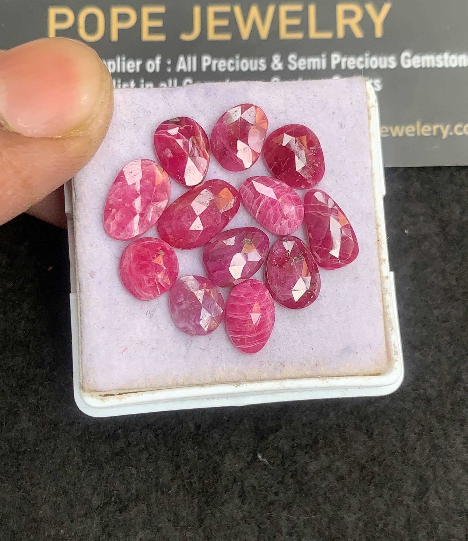 Natural Ruby Gemstone Rose Cut Fancy Shape Cabochon High Quality Loose Gemstones For Jewelry Making 8-11 MM Size 12 Pcs V5074