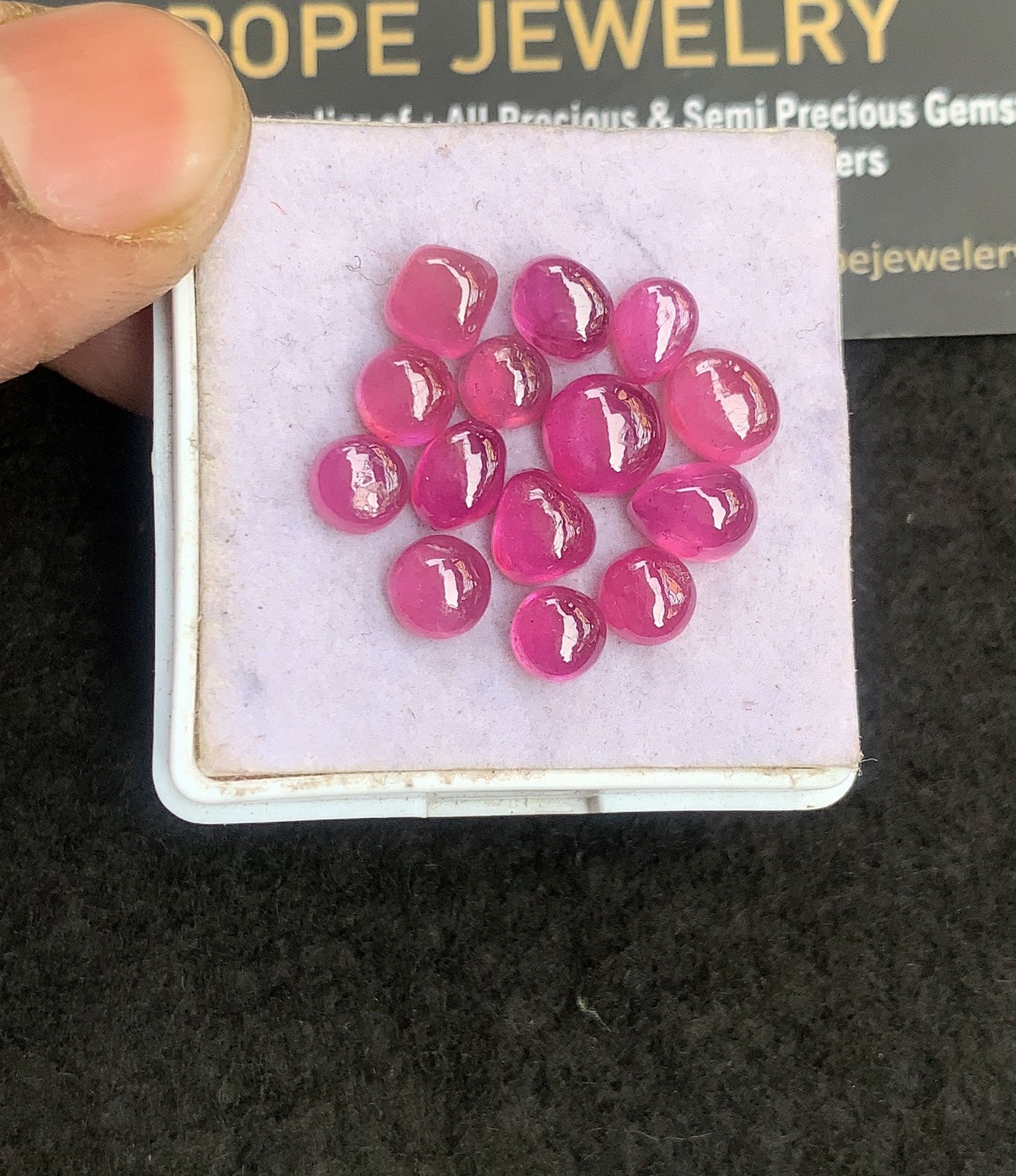 Natural Pink Sapphire Gemstone Smooth Mix Shape Cabochon High Quality Loose Gemstones For Jewelry Making 6-8 MM Size 14 Pcs V5075