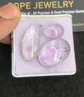 Natural Amethyst Rutile Gemstone Smooth Mix Shape Cabochon High Quality Loose Gemstones For Jewelry Making 14-25 MM Size 3 Pcs V5076