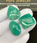 Natural Amazonite Gemstone Smooth Mix Shape Cabochon Loose Gemstone For Jewelry Making Wholesalegems 19-22 MM Size 3 Pcs SM25273