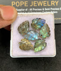 Natural Labradorite Gemstone Hand Carved Leaf Shape Cabochon High Quality Loose Gemstones For Jewelry Making 14x10 MM Size 6 Pcs V5145