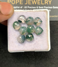 Natural Moss Agate Gemstone Rose Cut Heart Shape Cabochon High Quality Loose Gemstones For Jewelry Making 8 MM Size 9 Pcs V5155