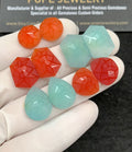 Natural Carnelian Aqua Chalceodny Gemstone Precision Cut Mix Shape Cabochon High Quality Loose Gemstones For Jewelry Making 12-18 MM Size 5 Pair SM20826