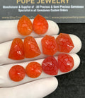 Natural Carnelian Aqua Chalceodny Gemstone Precision Cut Mix Shape Cabochon High Quality Loose Gemstones For Jewelry Making 12-16 MM Size 5 Pair SM20829