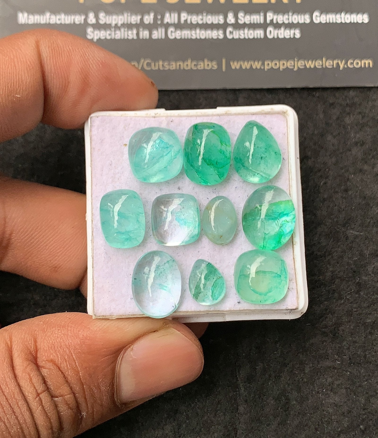 Natural Beryl Gemstone Smooth Mix Shape Cabochon High Quality Loose Gemstones For Jewelry Making 8-12 MM Size 10 Pcs V3020
