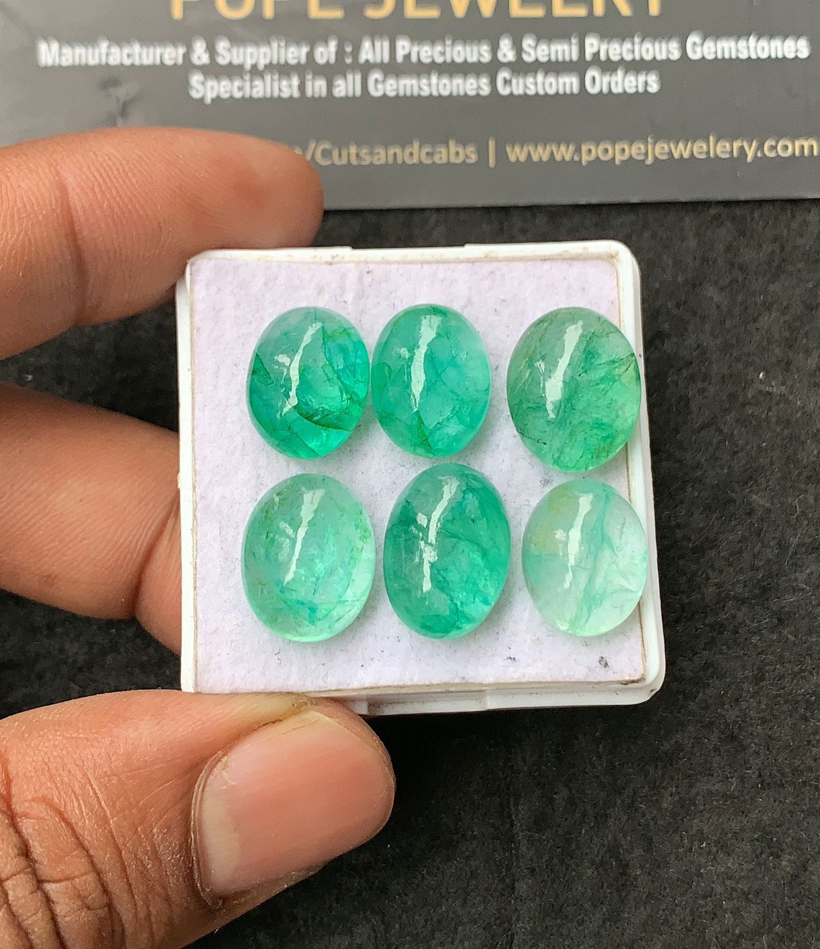 Natural Beryl Gemstone Smooth Oval Shape Cabochon High Quality Loose Gemstones For Jewelry Making 13-15 MM Size 6 Pcs V3026