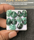 Natural Emerald Gemstone Rose Cut Mix Cabochon High Quality Loose Gemstones For Jewelry Making 12-15 MM Size 10 Pcs V3032