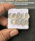 Natural Gray Moonstone Gemstone Smooth Pear Shape Cabochon High Quality Loose Gemstones For Jewelry Making 10-13 MM Size 9 Pcs V3036