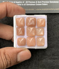 Natural Peach Moonstone Gemstone Smooth Cushion Shape Cabochon High Quality Loose Gemstones For Jewelry Making 9-11 MM Size 9 Pcs V3041