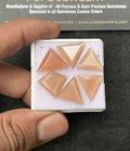 Natural Peach Moonstone Gemstone Step Cut Fancy Shape Cabochon High Quality Loose Gemstones For Jewelry Making 13-18 MM Size 6 Pcs V3047