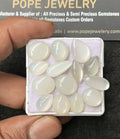 Natural White Moonstone Gemstone Smooth Mix Shape Cabochon High Quality Loose Gemstones For Jewelry Making 10-14 MM Size 14 Pcs V3059