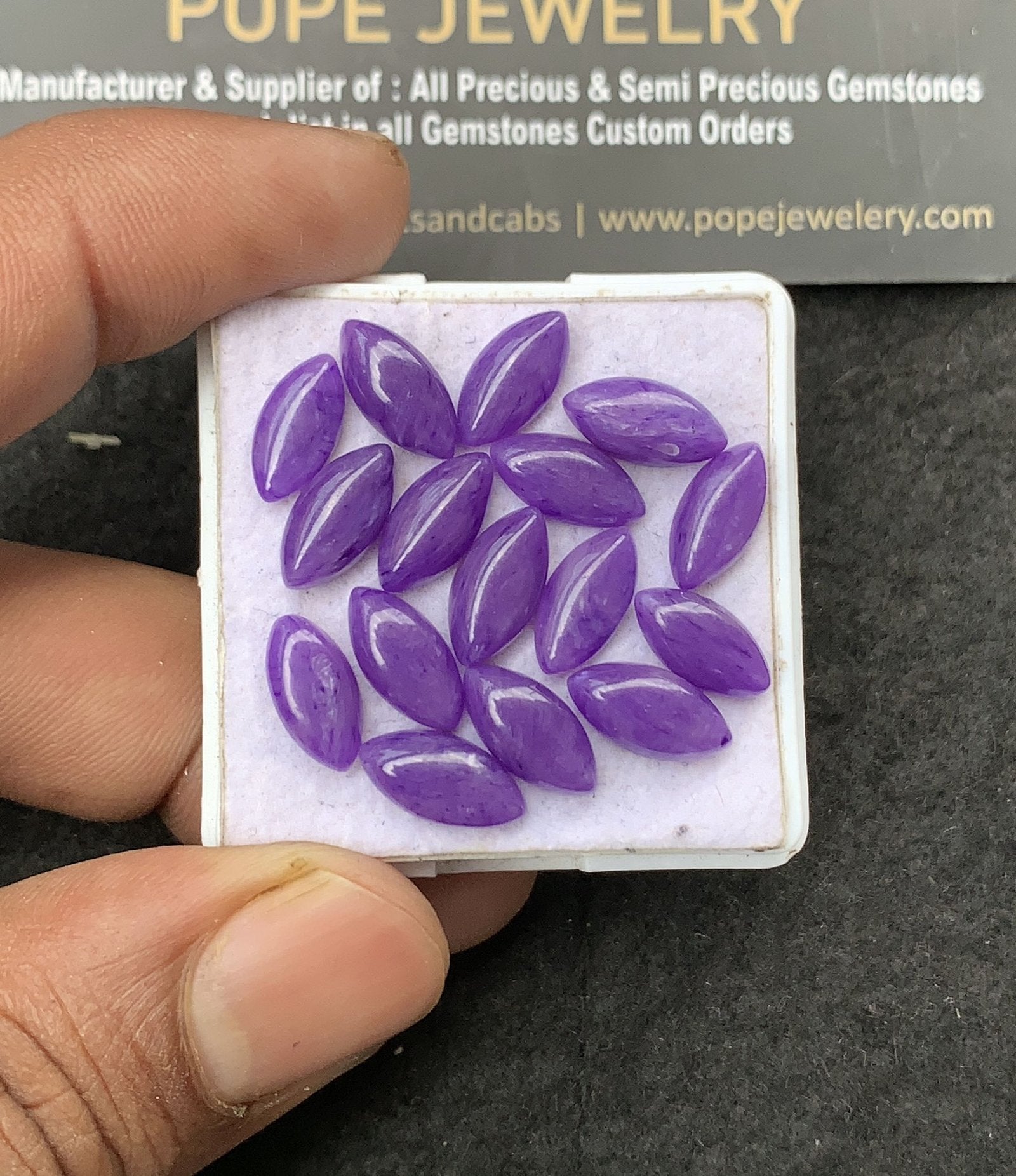 Charoite Quartz Gemstone Smooth Marquise Shape Cabochon High Quality Loose Gemstones For Jewelry Making 11-12 MM Size 16 Pcs V3064