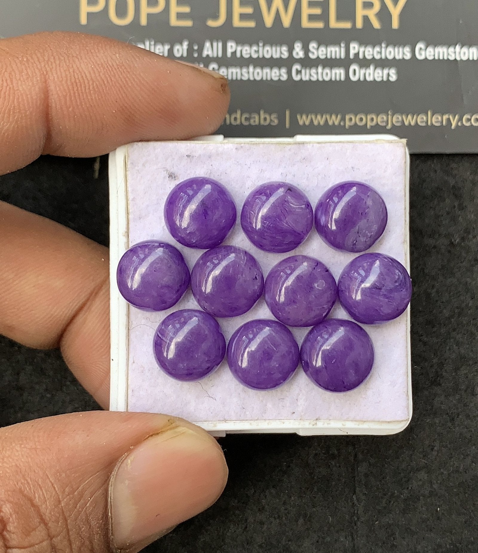 Charoite Quartz Gemstone Smooth Round Shape Cabochon High Quality Loose Gemstones For Jewelry Making 10 MM Size 10 Pcs V3071