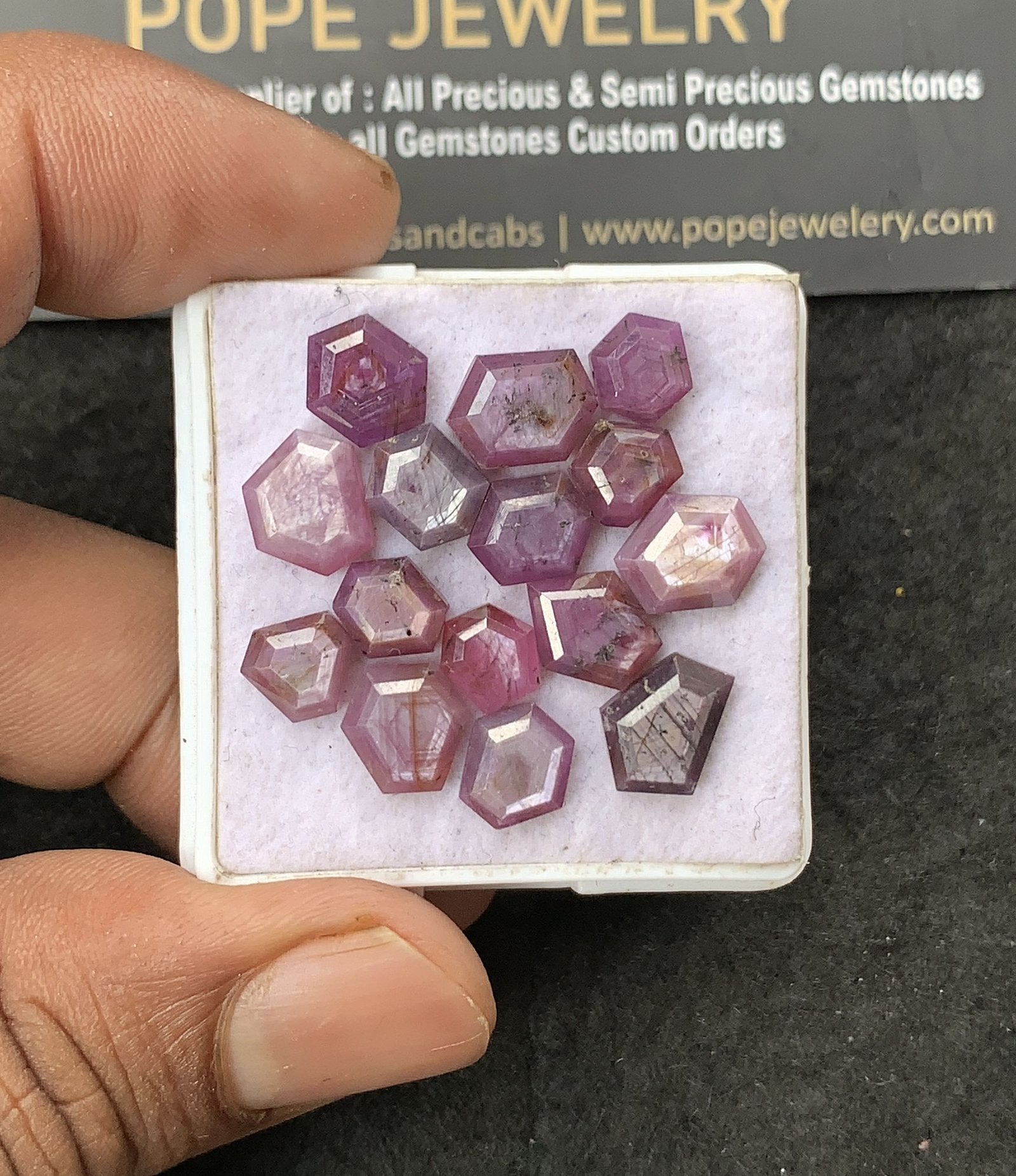 Natural Silky Sapphire Gemstone Step Cut Mix Shape Cabochon High Quality Loose Gemstones For Jewelry Making 7-10 MM Size 15 Pcs V3088