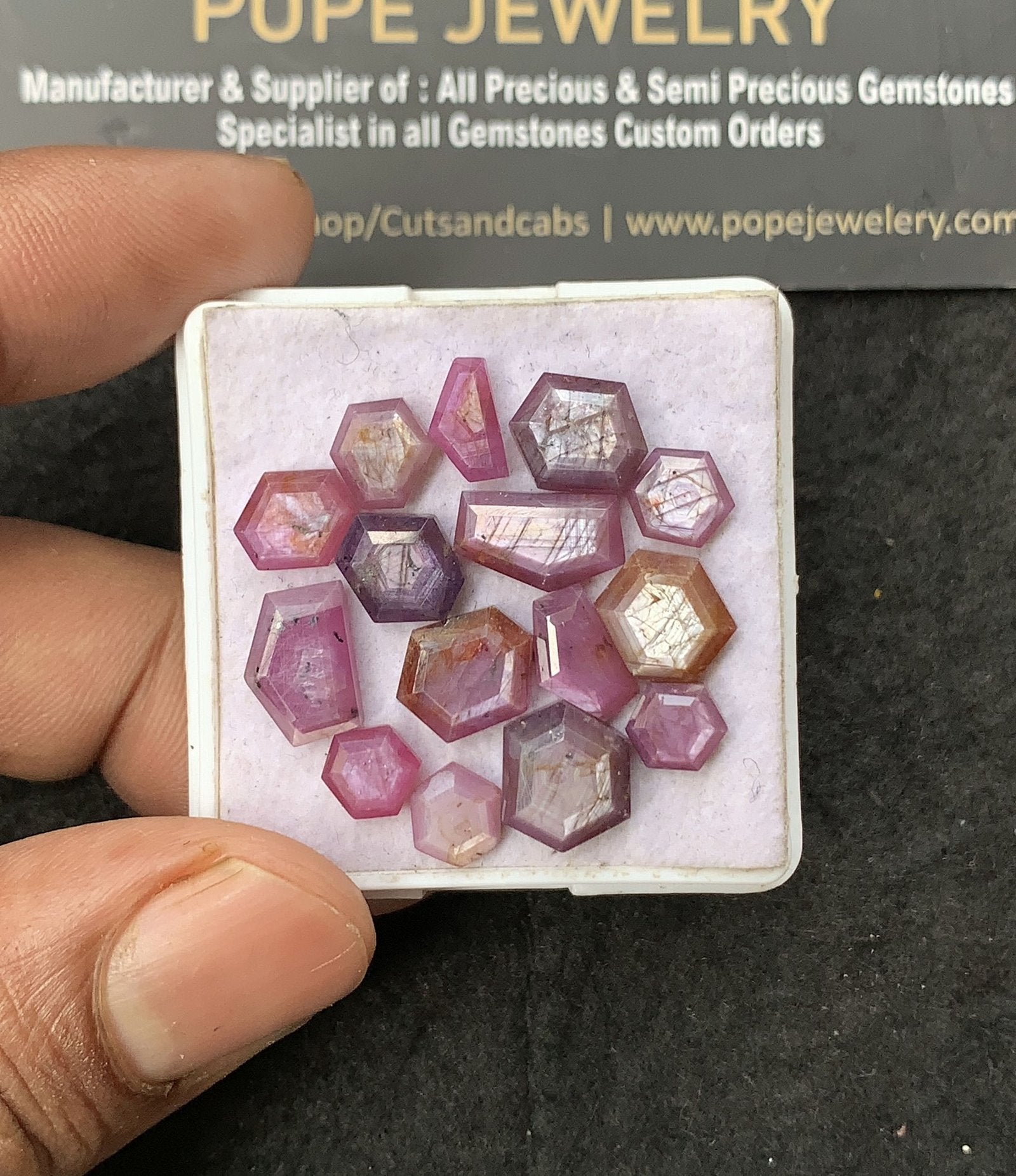 Natural Silky Sapphire Gemstone Step Cut Mix Shape Cabochon High Quality Loose Gemstones For Jewelry Making 6-11 MM Size 15 Pcs V3090