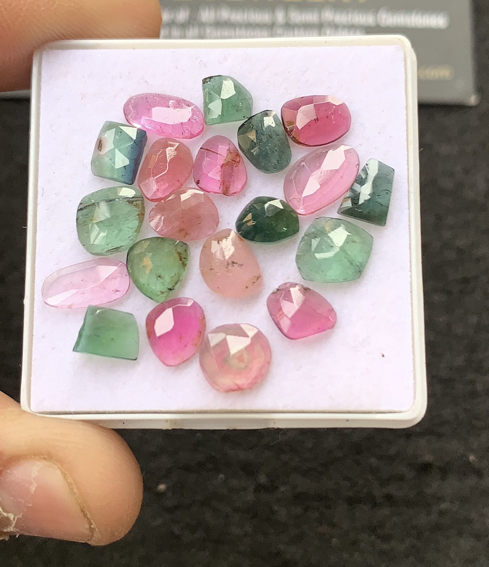 Natural Tourmaline Gemstone Rose Cut Mix Shape Cabochon High Quality Loose Gemstones For Jewelry Making 5-9 MM Size 20 Pcs V4298