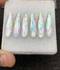 Mystic Rainbow Quartz Gemstone Step Cut Pear Cabochon High Quality Loose Gemstone Wholesalegems 30x8 MM Size 6 Pcs V4302