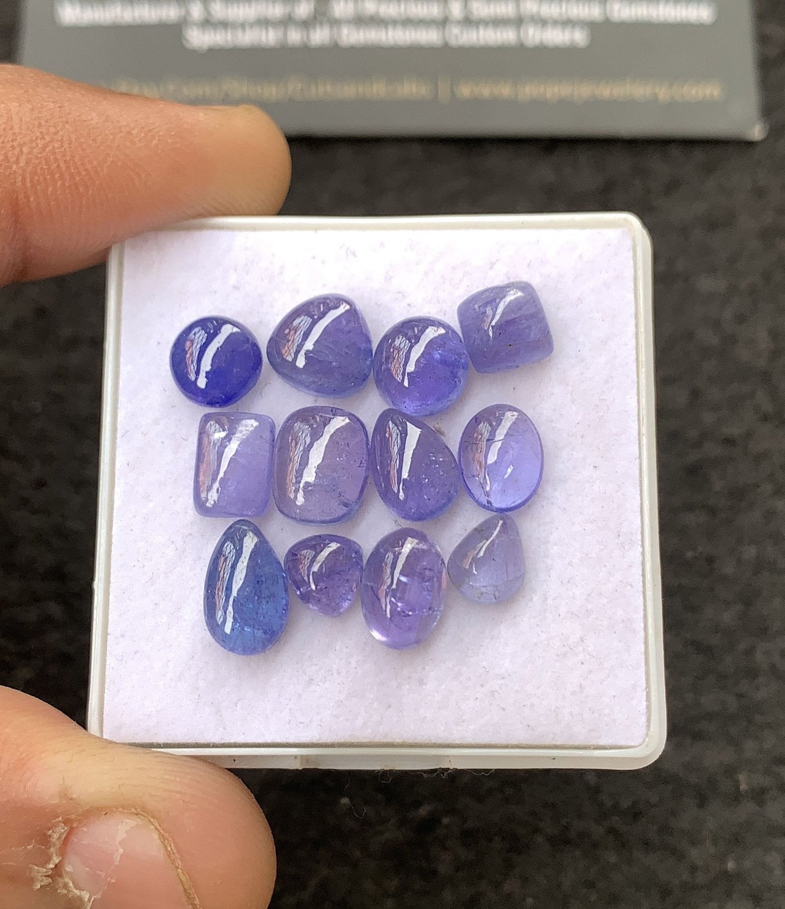 Natural Tanzanite Gemstone Smooth Mix Shape Cabochon High Quality Loose Gemstones For Jewelry Making 6-10 MM Size 12 Pcs V4308