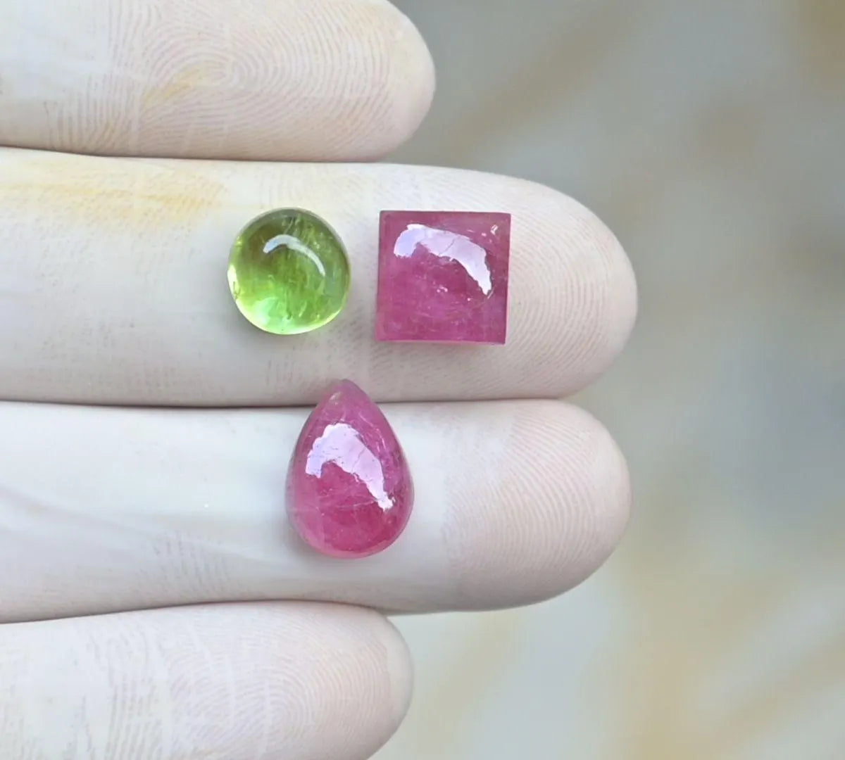 Natural Tourmaline Gemstone Smooth Mix Cabochon High Quality Loose Gemstone For Jewelry Making Wholesalegems 8-12 MM Size 3 Pcs SM25508
